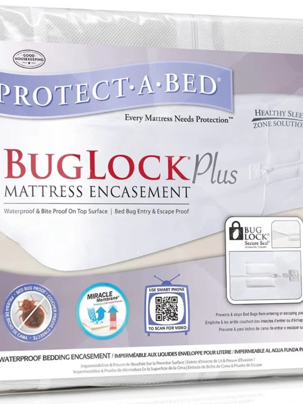 Protect-A-Bed BugLock Plus Mattress Encasement - White